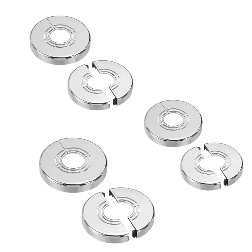 Plakette D'Escutcheon Ronde In Abs Épaisseur 0,8/1/1,3 Pouce, 6 Stück 0,4" Für Couvrir Les Tuyaux D'Eau Und Les Robinets, Dekoration In Silber