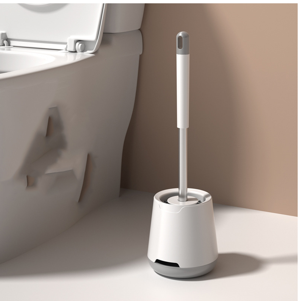 Brosse Toilettes Wc Silicone Avec Support, Brosse Wc Silicone Flexible, Balayette Wc Antibactérienne, Anti-goutte, Séchage Rapide Sans Odeur, Blanc