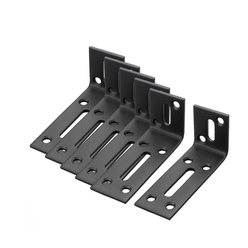 (6 Stück Equerre De Fixation Noir Angle Droit Support In Forme De L Equerre Angle 90 Degrees In Acier Inoxydable, Pour Fixation And Réparation
