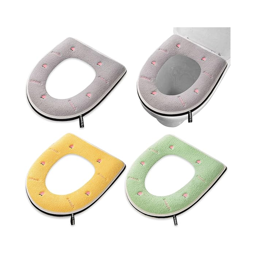 Housses De Siège De Toilette – 3 Packungen Von Sièges De Toilette Aus Polyester, Coussins Doux, Ecologiques, Facilement Lavables Und Détachables