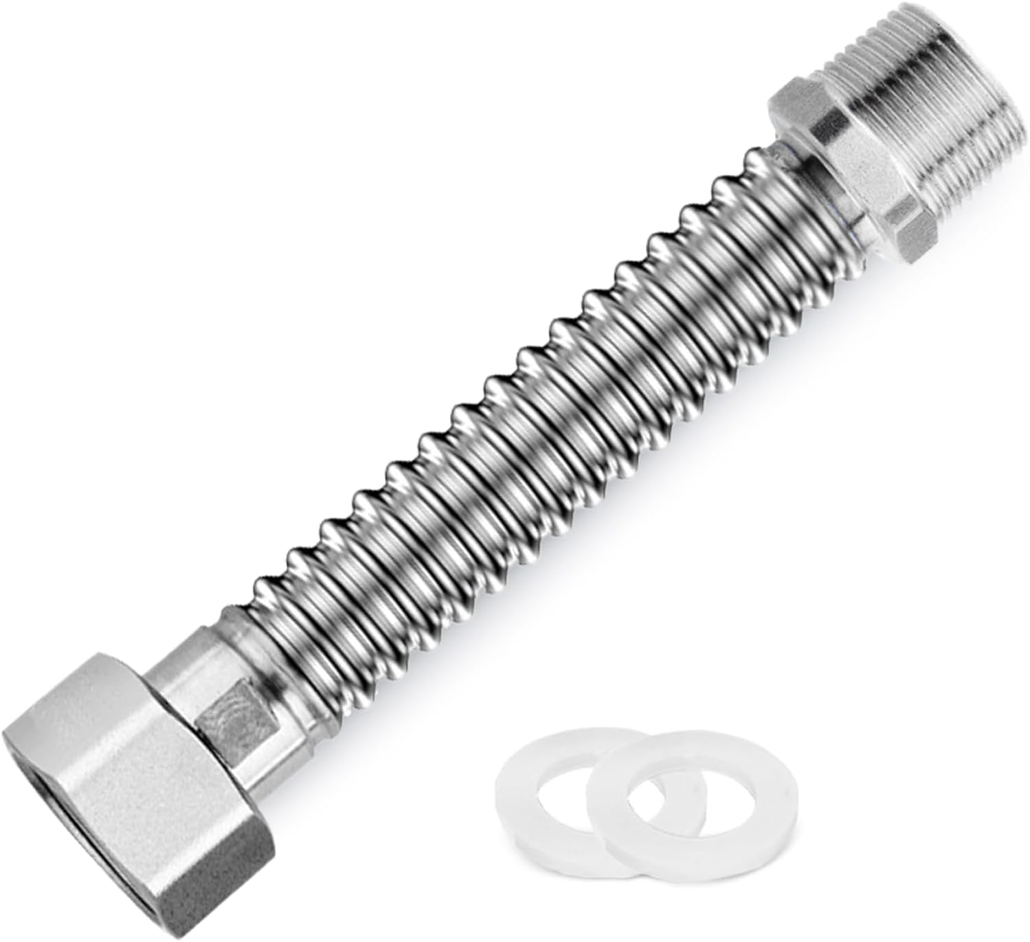 Tuyau Ondulé En Acier Inoxidable 304 – Ausziehbar – 40 Cm – Universell – G3/4 Dn20 – Für Spitze, Chauffage, Adoucissement