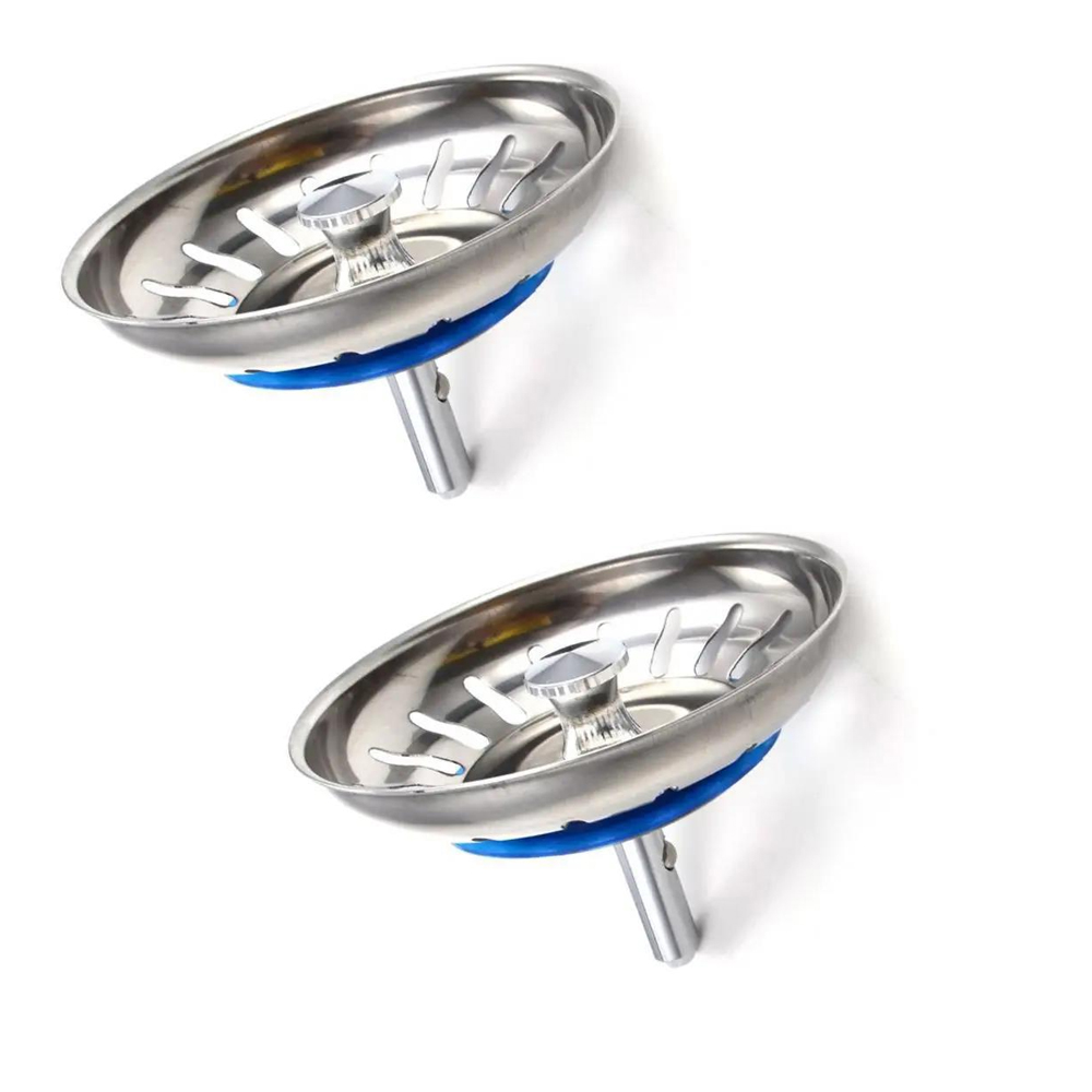(2x Bouchon Évier Cuisine Filtre Avec Goupille Réglable - Universel Cuisine Bouchon Évier, Panier Crépine Pop-up, Inoxydable,