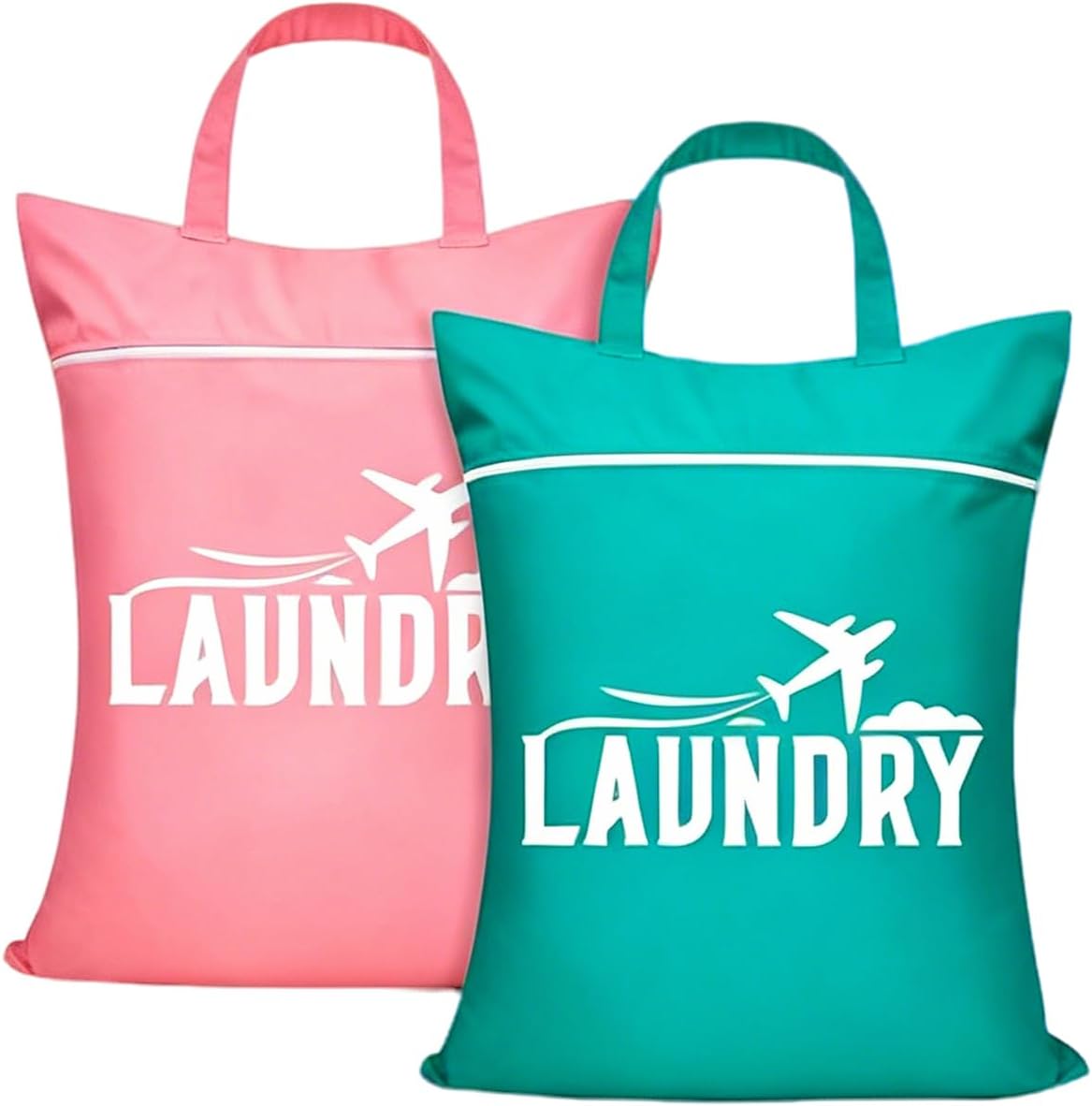 Lot De 2 Sacs À Sac Linge Sale Voyage, 46 X 58 Cm Avec Poignée Et Fermeure Éclair, Sac A Linge Sale, Pour Vacances Camping Hôtel Sport