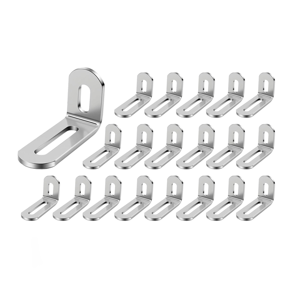 (20 Stück Equerre Metal Inox, Equerre Murale En Forme De L Pour Fixation And Réparer Les Meubles, Equerre Charpentier Installation Simple And Robuste