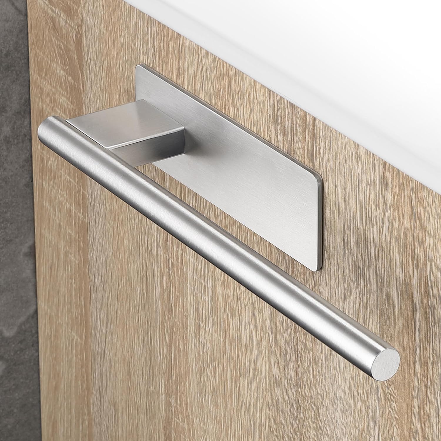 Porte Serviette Salle De Bain Sans Percage, Mural Porte-serviettes Adhesive, Acier Inoxydable Support De Serviettes, Handtuchhalterhalter Brossé Argent