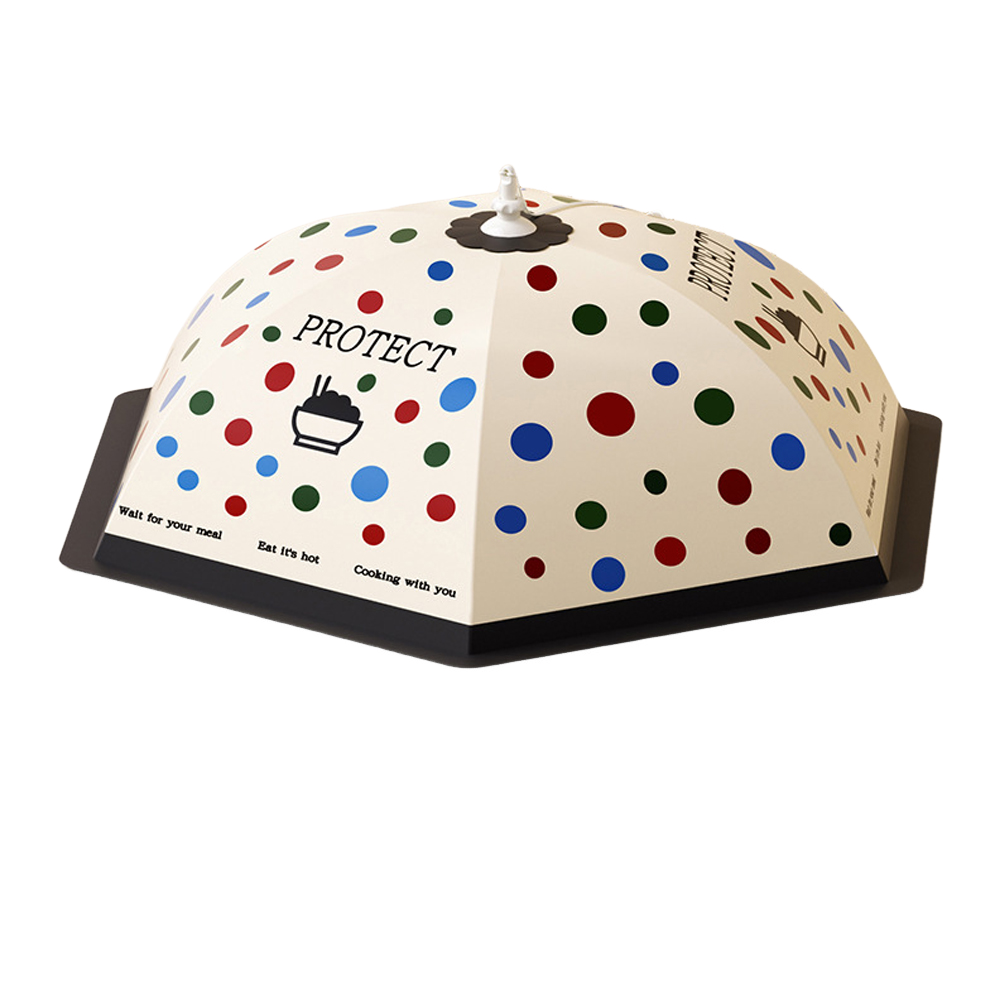 Kuvertüre, Biegsam, 78 Cm, Couleur Crème À Pois, Filet De Protection Anti-mouche Intérieur Aluminium, Für Piqués, Barbecues