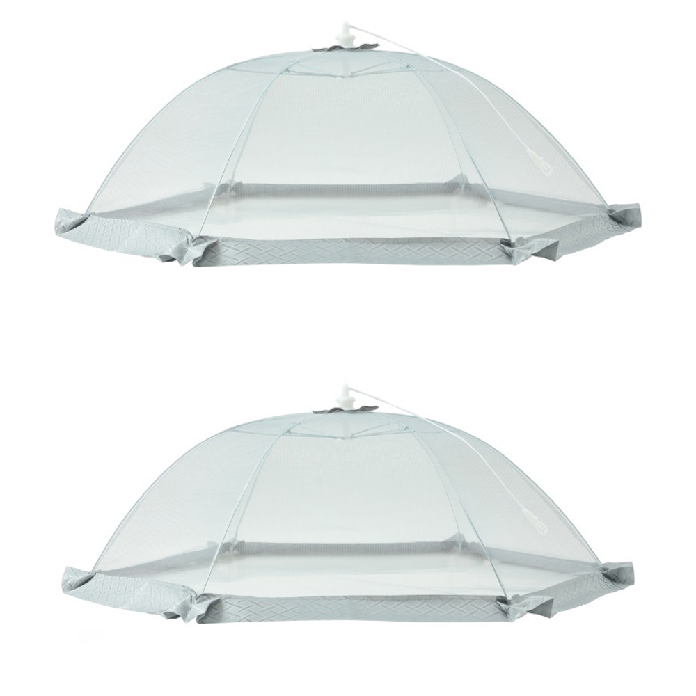 (2x Cloche Alimentaire Pliable En Maille, 60cm Couvercle De Nourriture Cloche À Fruits Anti Moucherons, Moustiquaire De Table