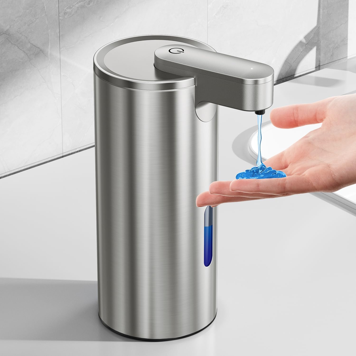 Vertrieb Von Savon Automatique Sans Contact, Acier Inoxidable, Mit Pompe À Capteur, Pour Savon Liquide De Cuisine Und De Salle De Bain