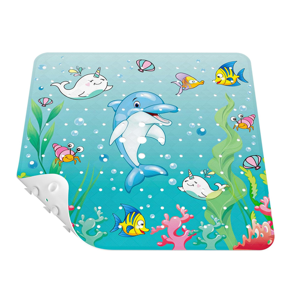 Carré Tapis De Douche Antidote Pour Enfants, 53 X 53 Cm, Tapis De Bain, Tapis De Baignoire Avec Ventous Puissantes Und Troubles