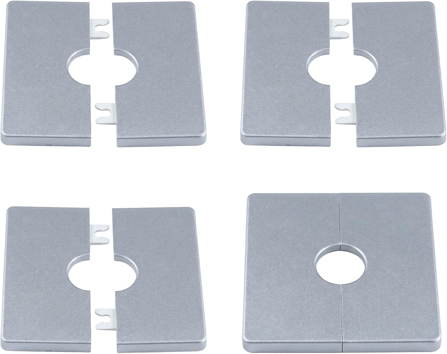 Rosace Mitigeur Douche 22mm, Cache Tuyau Radiateur Carré, Plaque Murale Autocollante Pour Trou De Mur, Finish Chromée Argent, Lot De 4 Piece