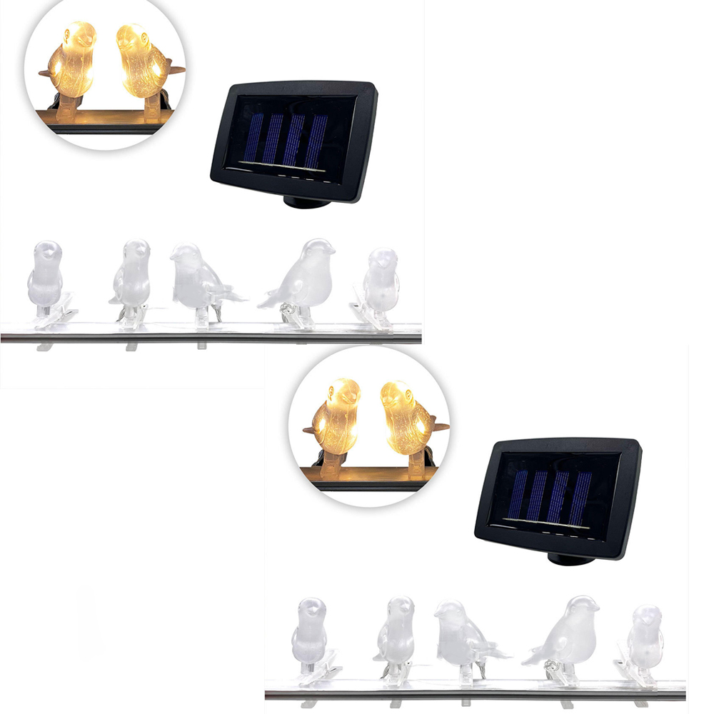 Guirlande Leuchtende Solarleuchte Für Den Garten, 10 Lichter Mit Clip, Für Hof, Hochzeit, Pelouse, Cloture, Weißes Licht