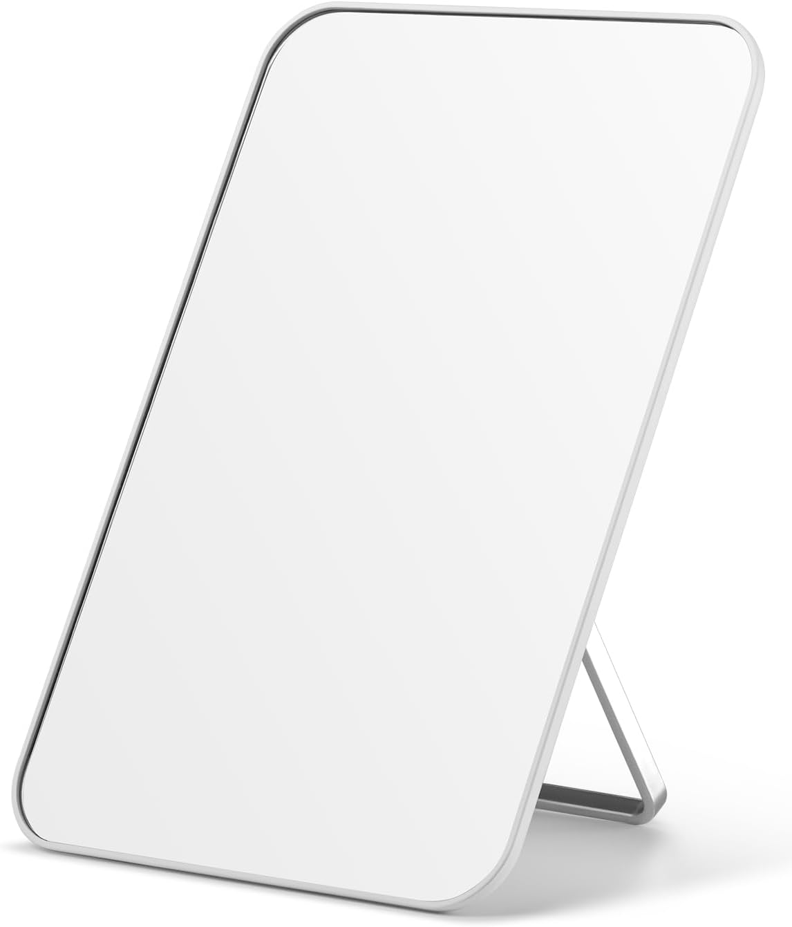 Miroir De Maquillage De Bureau, Miroir De Table 20,8 X 14,8 Cm Mit Support Pliable Und Trouble De Suspension Für Rasage Und Voyage, Weiß Miroir