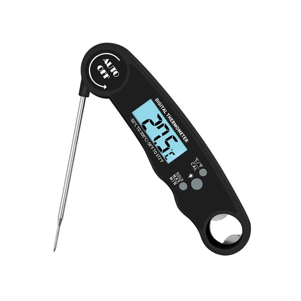 Küchenthermometer, Küchenthermometer, Mit Lcd-display Und Automatischem Ein-/ausschalten, Biegsame Sonde Für Küche, Küche, Bbq, Patisserie, Lait, Wein (schwarz)