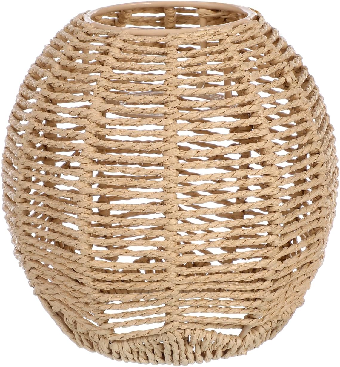 Abat-jour Rotin Tissé Main 15x15x14cm Pendelleuchte Innenstil Chinois Nouveau Pour Salon Chambre Décoration Élégante Chaleureuse