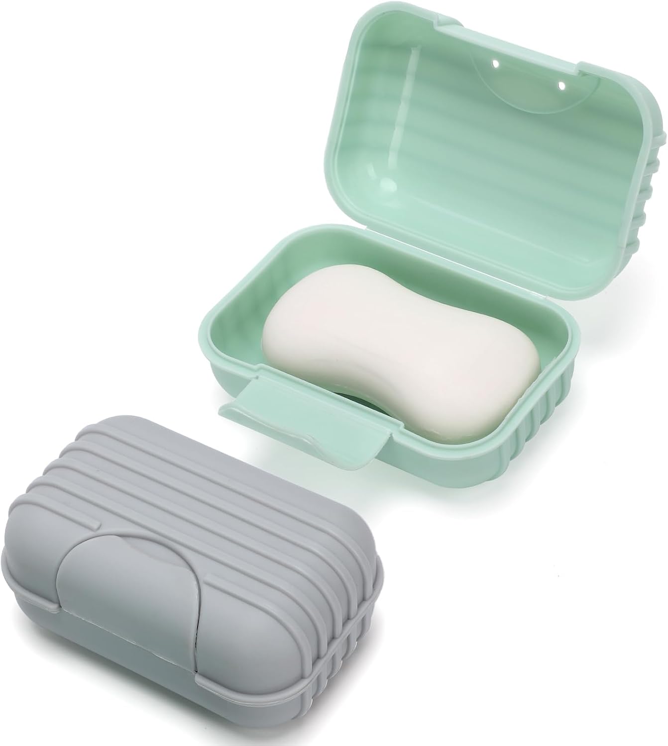 2 Stück Boite A Savon Avec Couvercle, Portable Boite A Savon Voyage, Boite A Savon Avec Fond Surélevé, Porte Savon Voyage Etanche Et Antifuite
