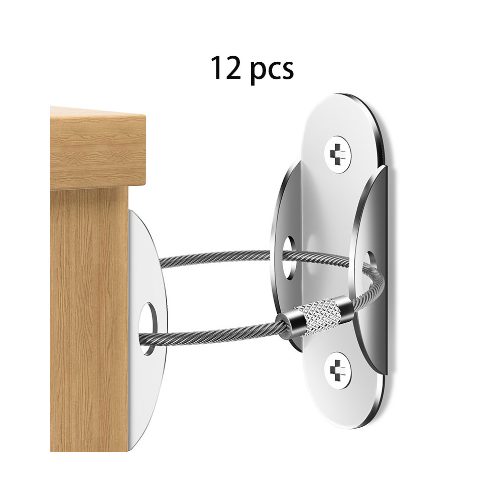 (12x Sicherheitshaken Für Möbel, Anti-klapp-möbelbefestigungsset, Für Schrank, Kommode, Bücherregal