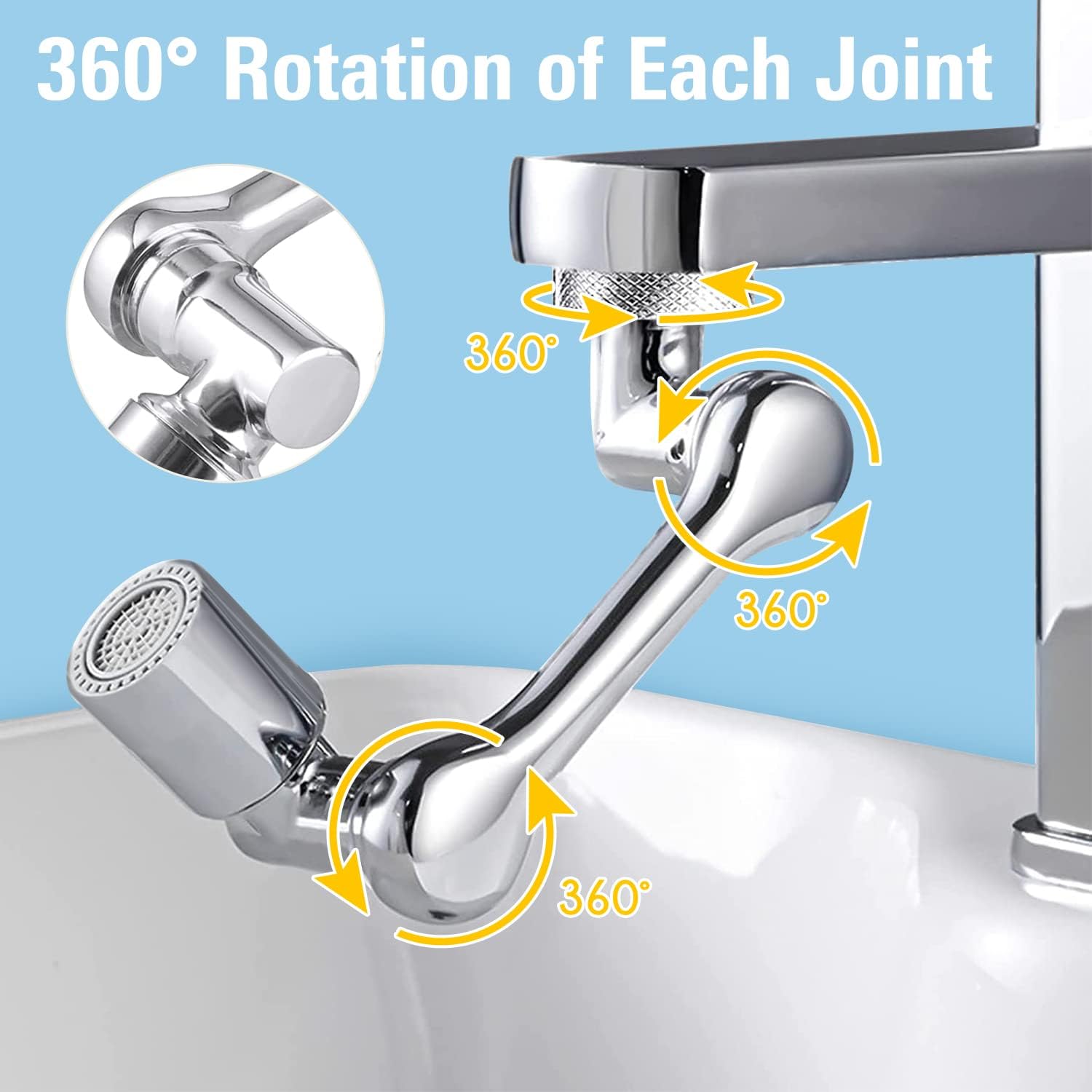 1080° Schwenkbarer Auszieh-wasserhahn, Multifunktionsarmatur Mit Einstellbarem Durchfluss, Schwenkbarer Auszieh-wasserhahn Mit 2-stufigem Luftsprudler
