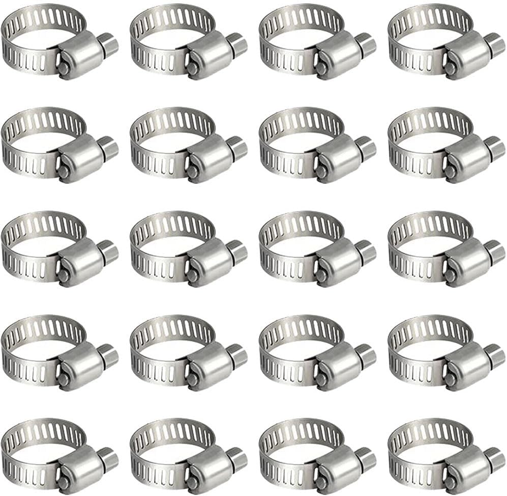 (6-12 Mm) Lot Von 20 Colliers In Serrage, Unlösliche Colliers In Serrage, Carburant, Piscine, Voiture, Étang Et Jardin