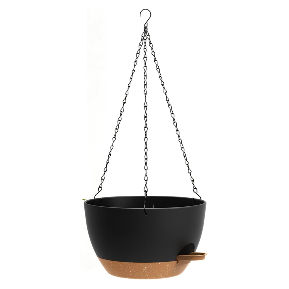 Pot De Fleur Suspendu Auto-jardinières Suspendues Mit Drainage Und Beweglichem Reservoir, Suspension Plante Pour Balcon, Salon, Terrasse, Noir Marron