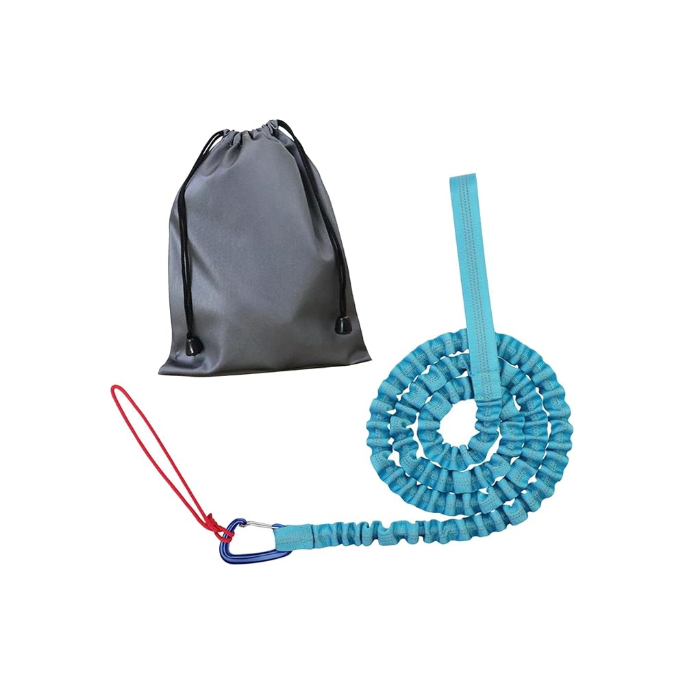 Corde Remorquage Vélo Enfant Traction Élastique Bungee Nylon Ceinture Resistance Flexible Sécurisée For Family, Blau