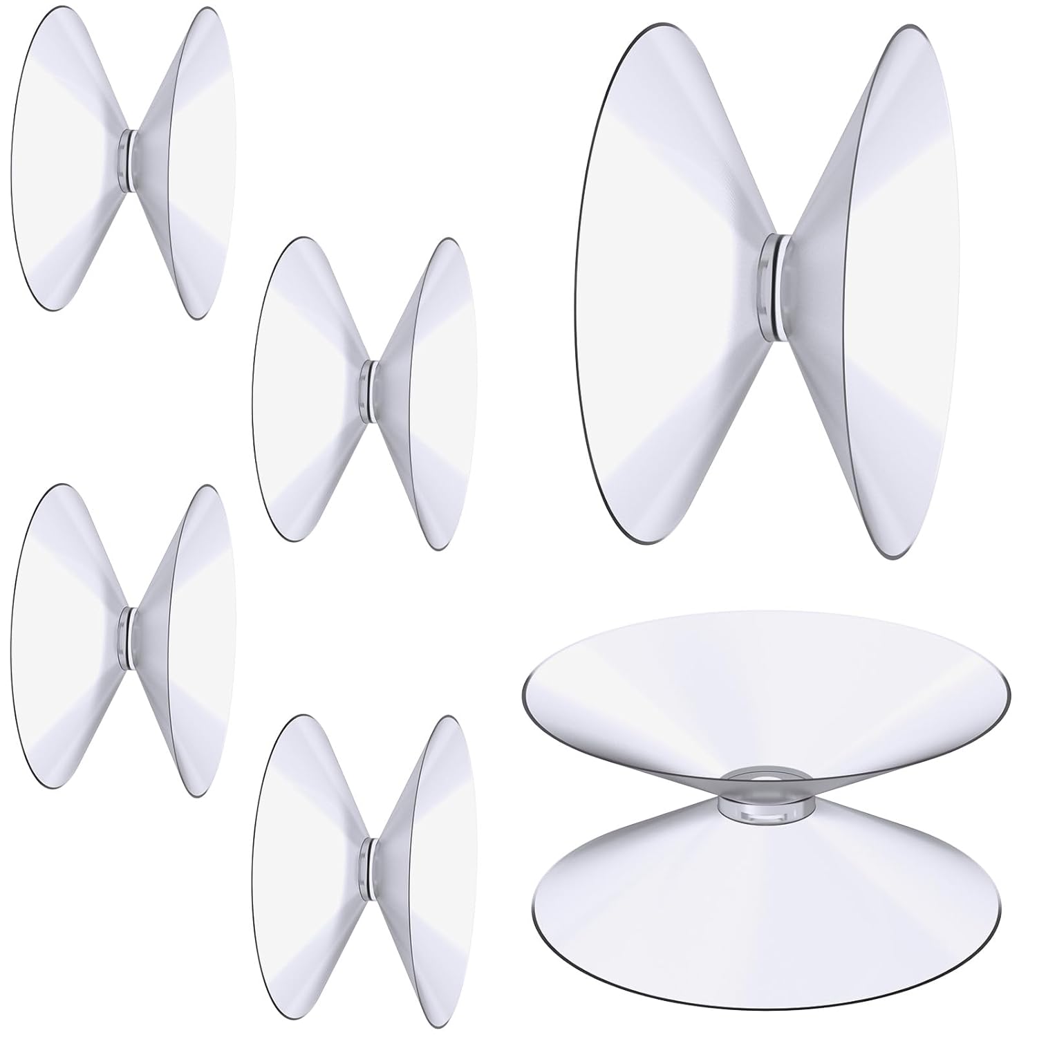 (6 Stück) Ventouses Double Face, 4 Cm Ventouses Transparentes, Extra Strong Pvc Plastique Suspension Rideau Isolant Ventouse Pour Miroir De Table