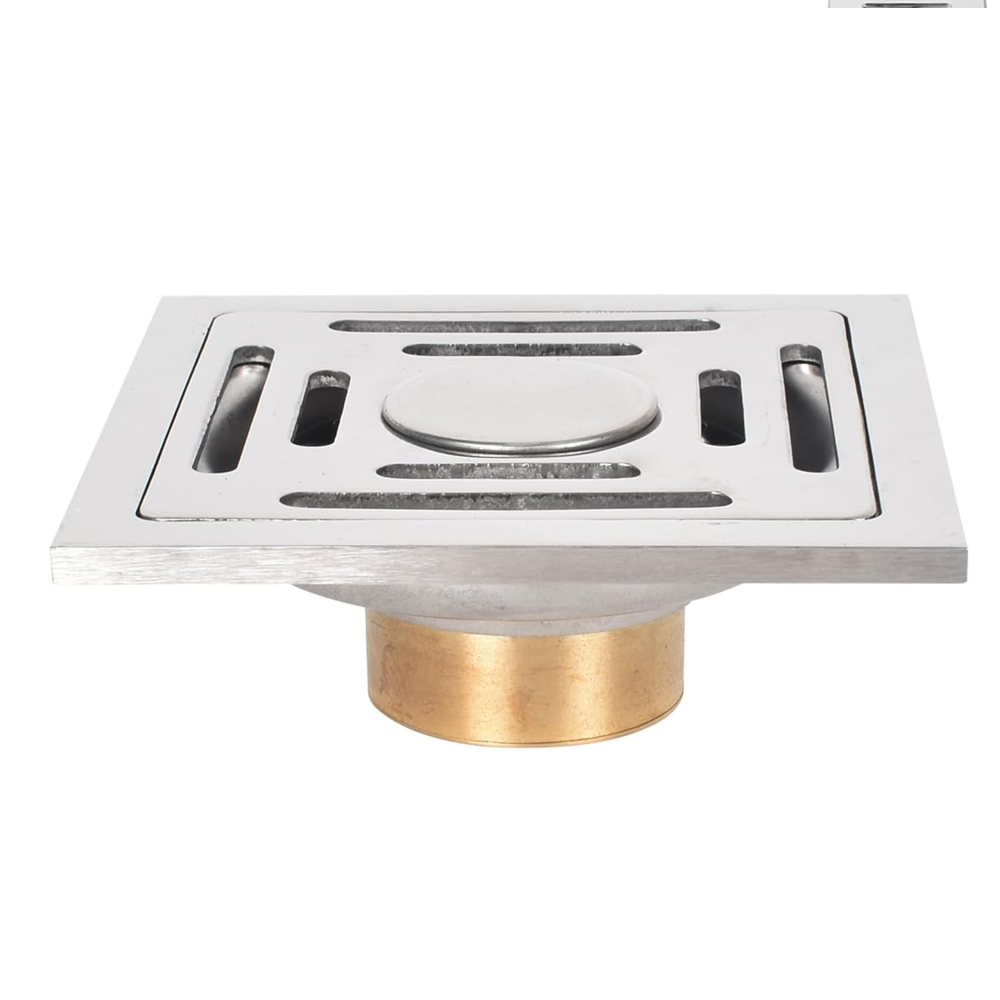 Siphon De Sol Carré, Drainage Sol In Acier Inoxidable Anti-odeur Mit Filtration Double Couche Und Couvercle Amovible – Ideal Für Den Badezimmerraum