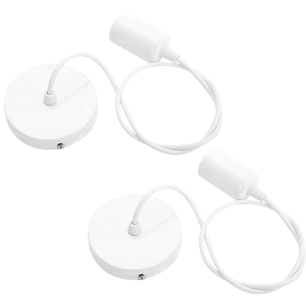 Set Mit 2 Pendelleuchten E27, Hängelampen, Pendelkabel, 100 Cm Langes, Kompatibles Lustre-kabel Mit Beleuchtung Für Den Salon Chambre Cuisine