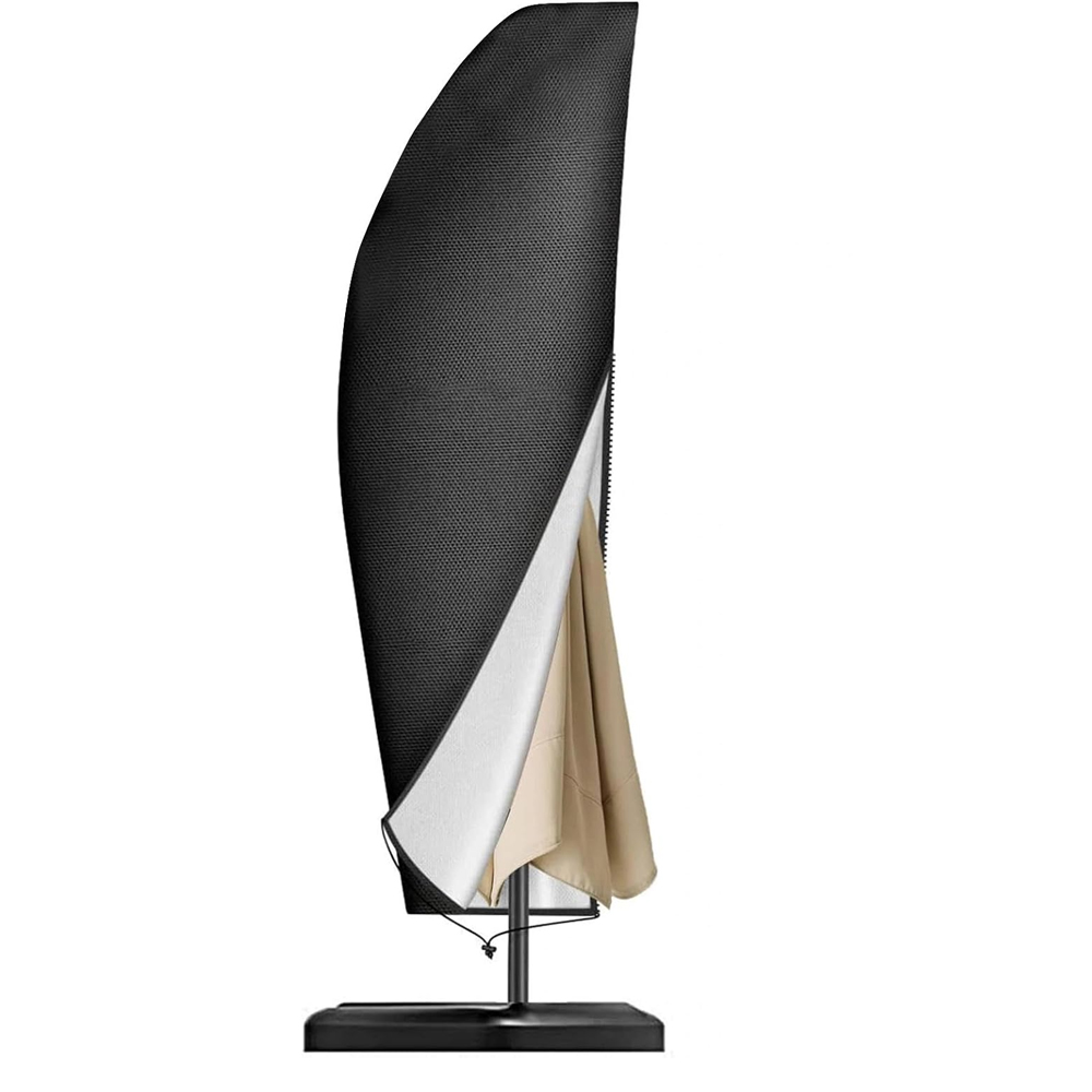 Noir Housse Parasol Déporté Imperméable, Bache De Protection Exterieur Pour Parasols, Protective Contre La Poussière Et Les Uv, Tissu Oxford.