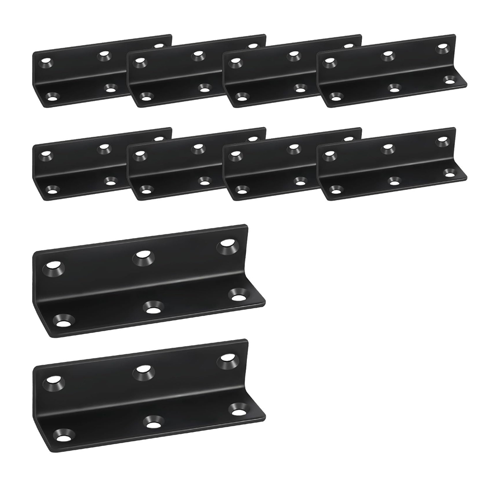 (10 Stück Équerre De Fixation Forme De L Équerre Angle 90 Degrees En Acier, Avec Vis Equerre Metal Perforées Équerre De Assemblage Renforcée Inox