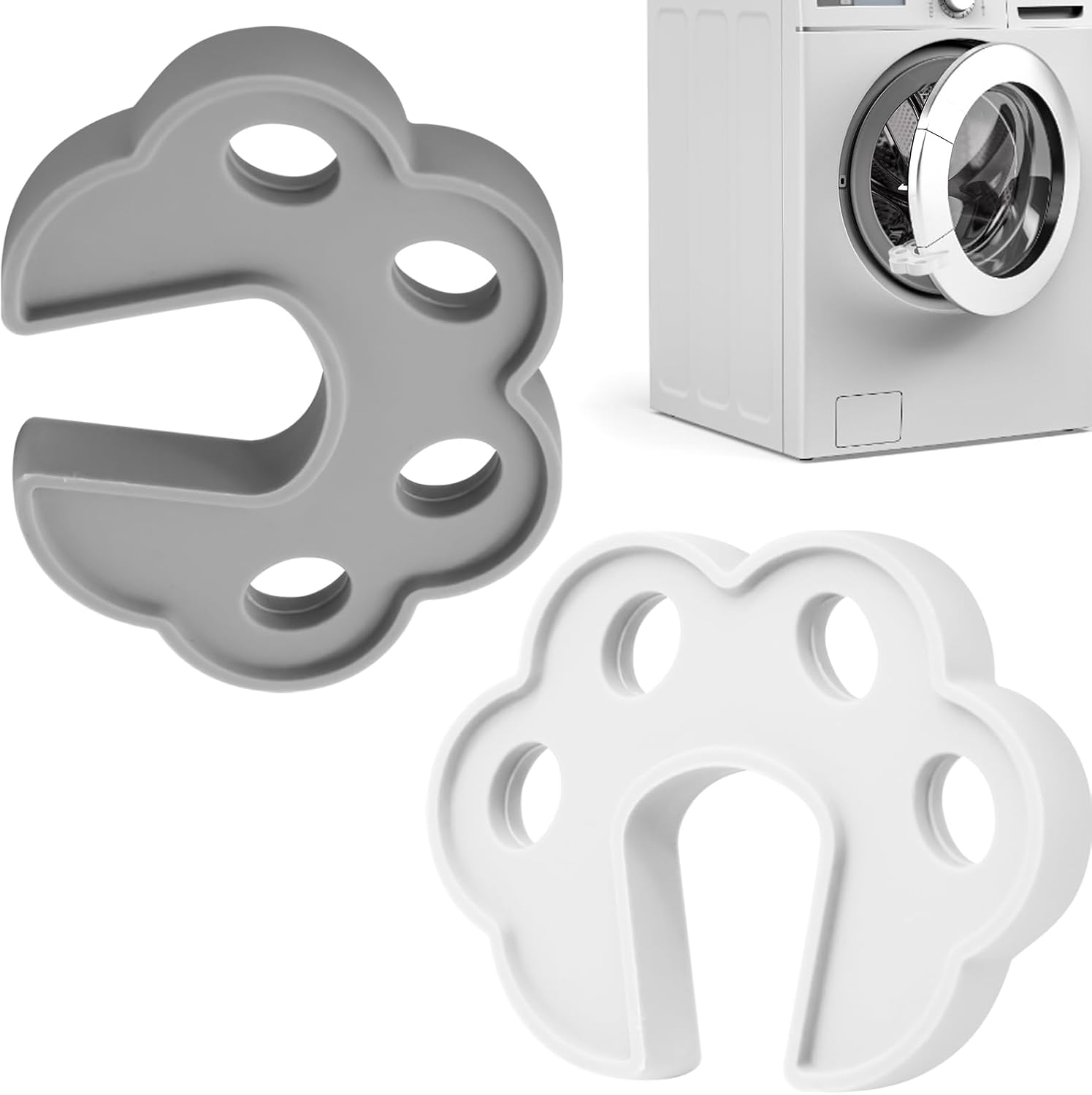 Viele 2 Butés De Porte Für Waschmaschine, Wäschewaschen, Wäschewaschen, Optimale Ungleichmäßige Belüftung, Garde L'Air Frais Et Sec, Grau Und Weiß