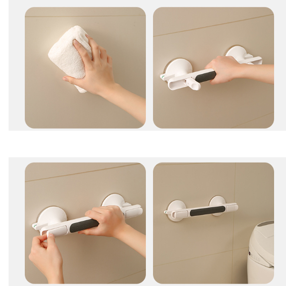 Poignée Douche De Sécurité Pour Personnes, Handicapées (1 Stück) Poignée À Ventouse, Barre De Maintien Douche Sans Perçage Pour Baignoire, Wc