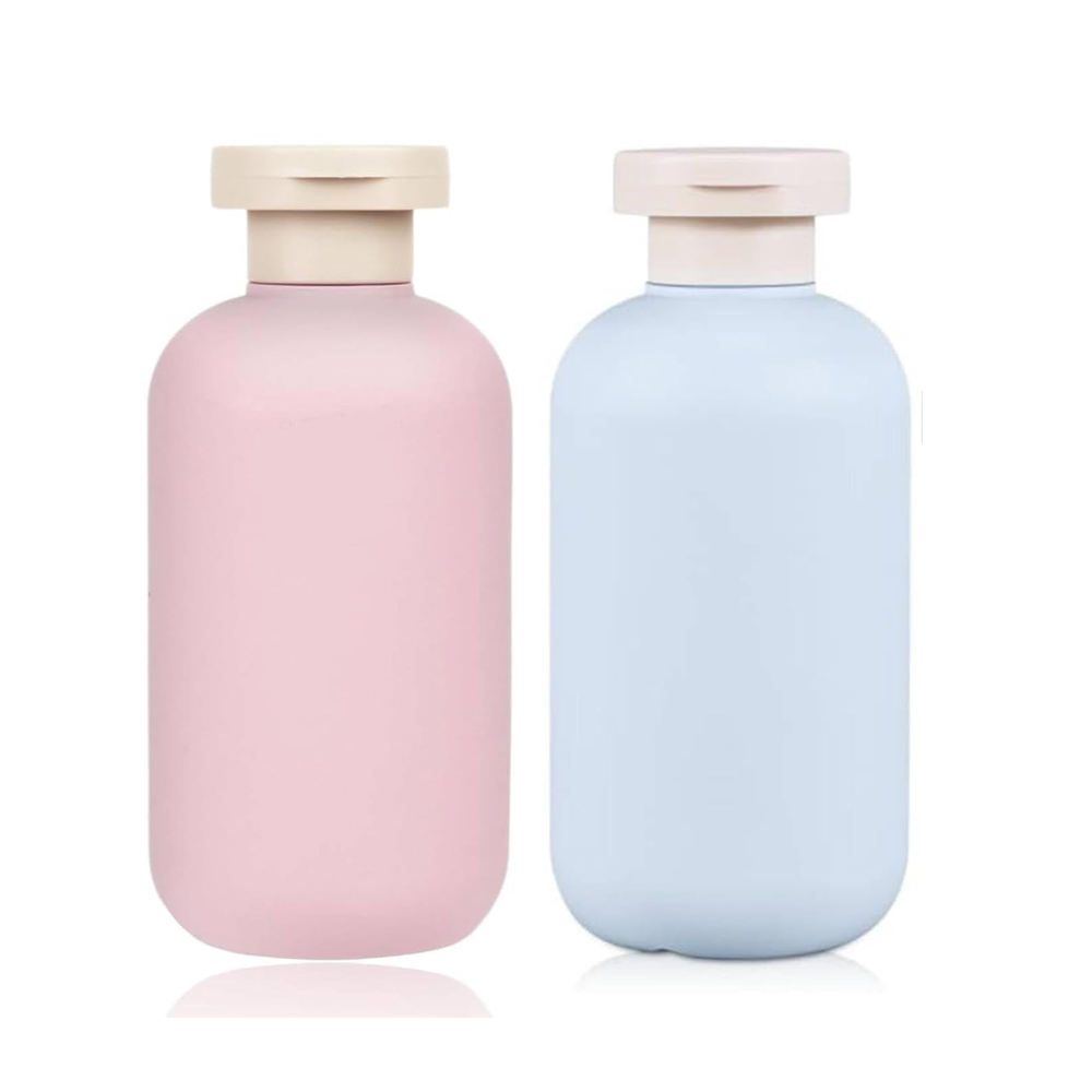 Flacons De Voyage 2 Stück 200 Ml Mit Bouchon Flip Und Pompe, Flacons Souples, Flacon Voyage Plastique, Gel Douche Und Produits Cosmétiques
