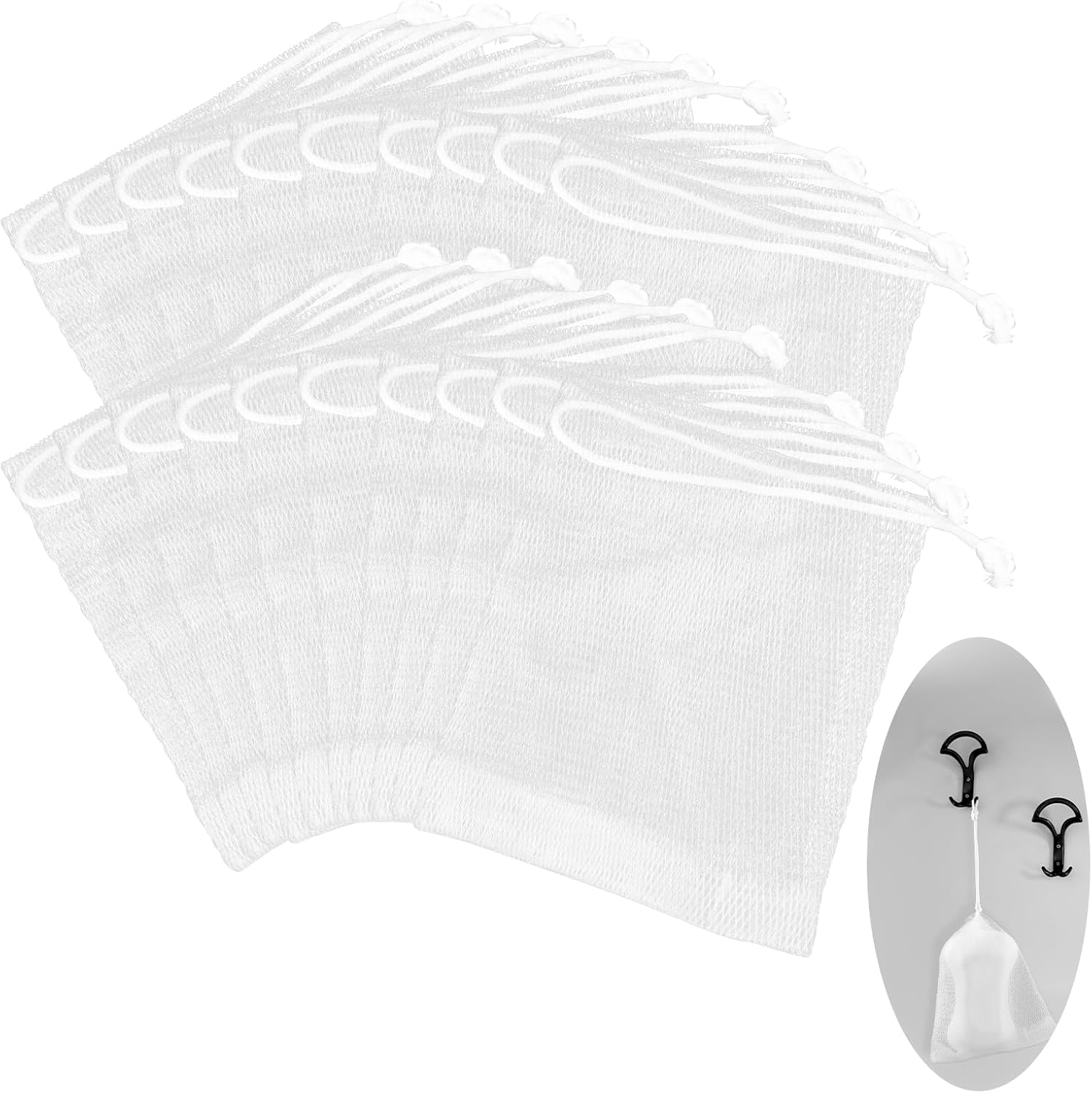 (20 Stück) Sac De Savon, Sac De Savon Mit Cordon De Serrage, Sac De Filet De Savon, Filets De Mousse, Sac De Savon Corps Nettoyage Du Visage Accessoires