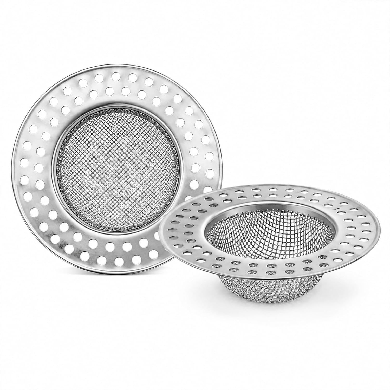 Set Mit 2 Filtern Und Rostfreiem Edelstahl – 5,5 Cm Innendurchmesser – Attrape-cheveux Fin Pour Douche, Baignoire & Lavabo