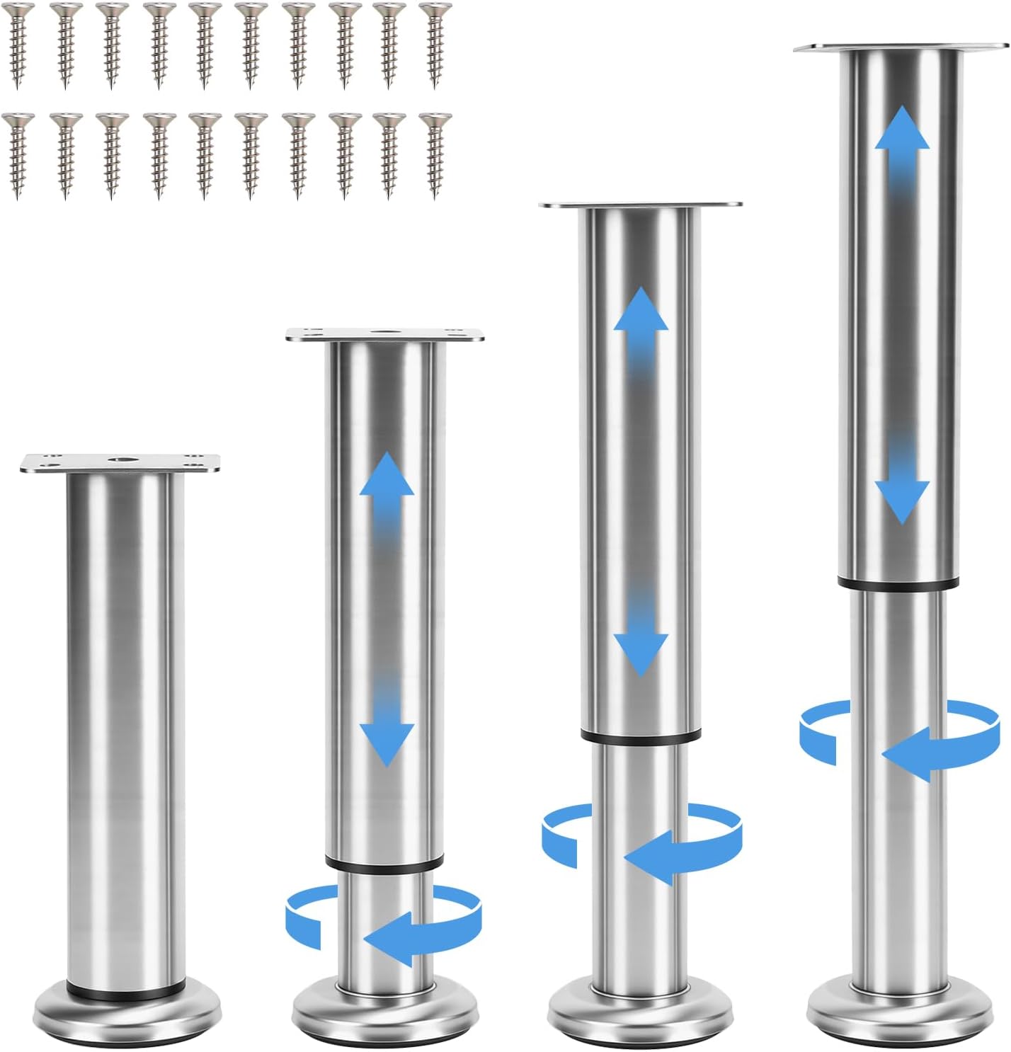 Viele 4 Möbelstücke Aus Acier Inoxydables, Tischstücke, Lit-stücke, Möbelstücke Für Tv-möbel, Canapé, Chaise, Salle De Bain