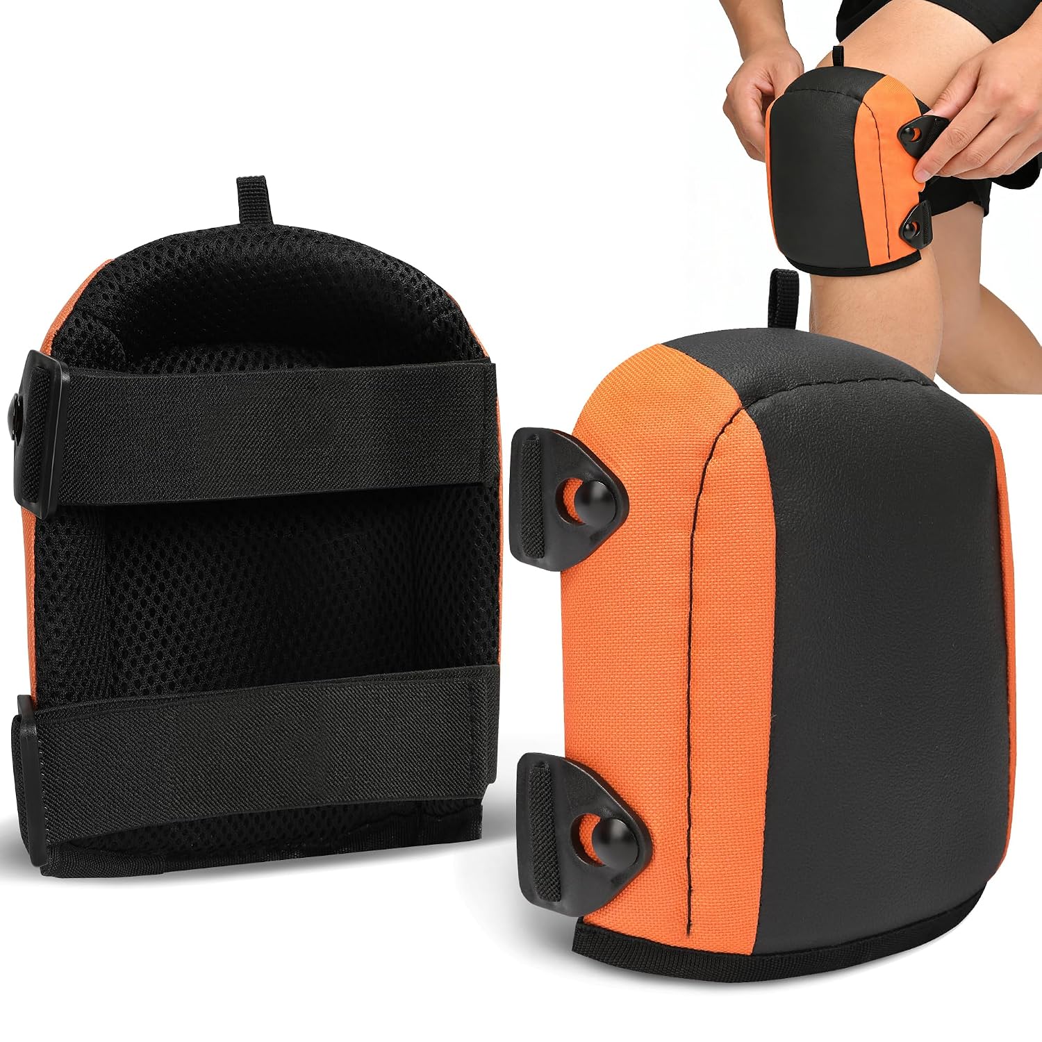 Genouillère Travail Genouillère De Protection Pour Jardinage Chantier Constructions,tissu Confortable Et Doux Bande Élastique Anti-glisse(orange)