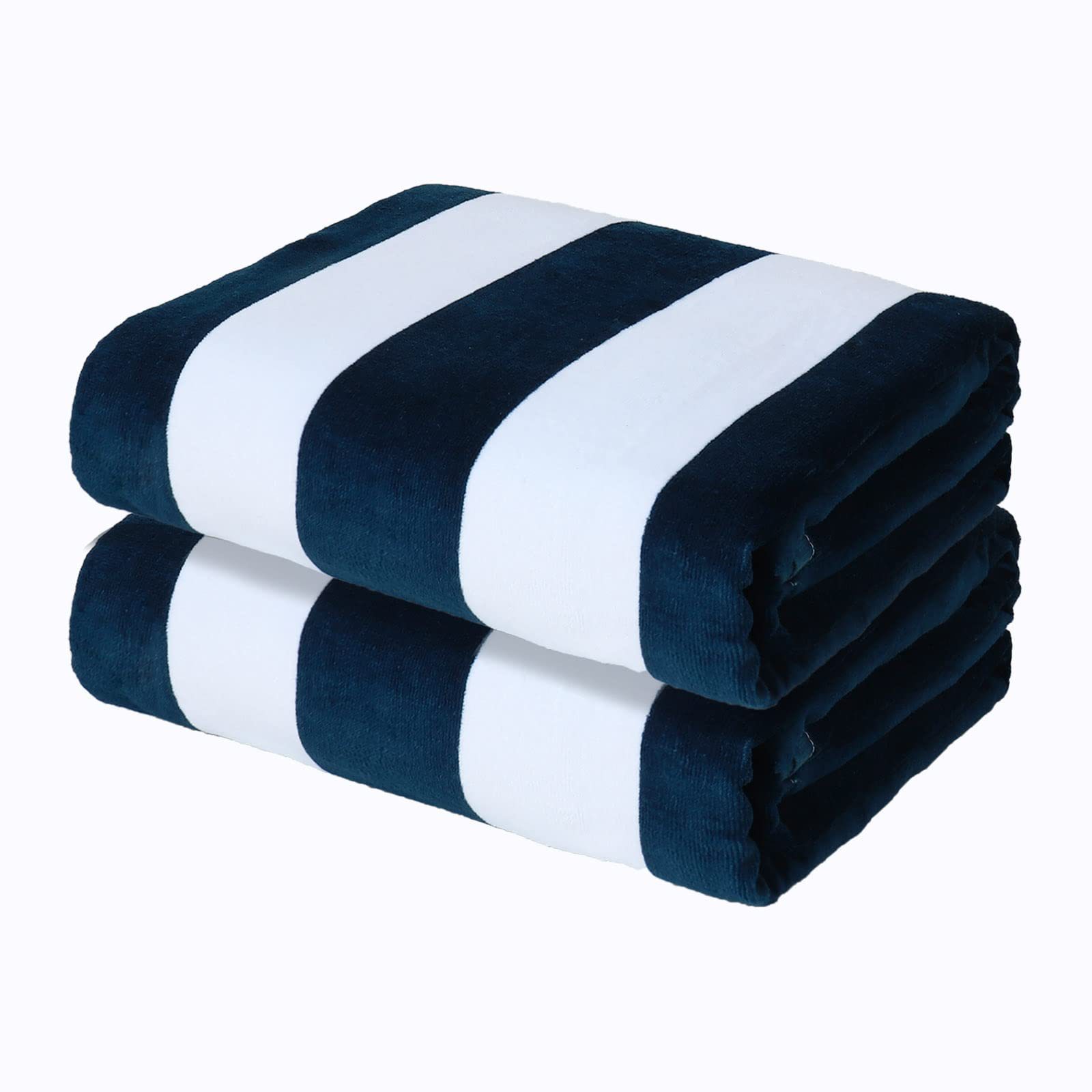 Serviette De Plage Bain Piscine Voyage En Coton, Lot 1 90x180 Cm Bleu Marine, Séchage Rapide, Légère, Absorbante