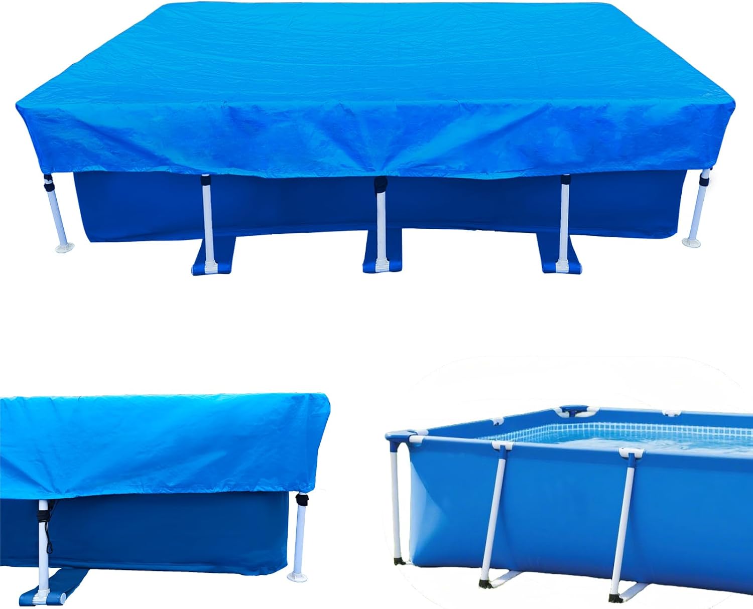 Bache Piscine Rectangulaire 4x2 M Pool Cove And Couverture Eté And Hiver Hors Sol Pour Piscine Rectangulaire Coupe-vent Impermable Anti-poussière