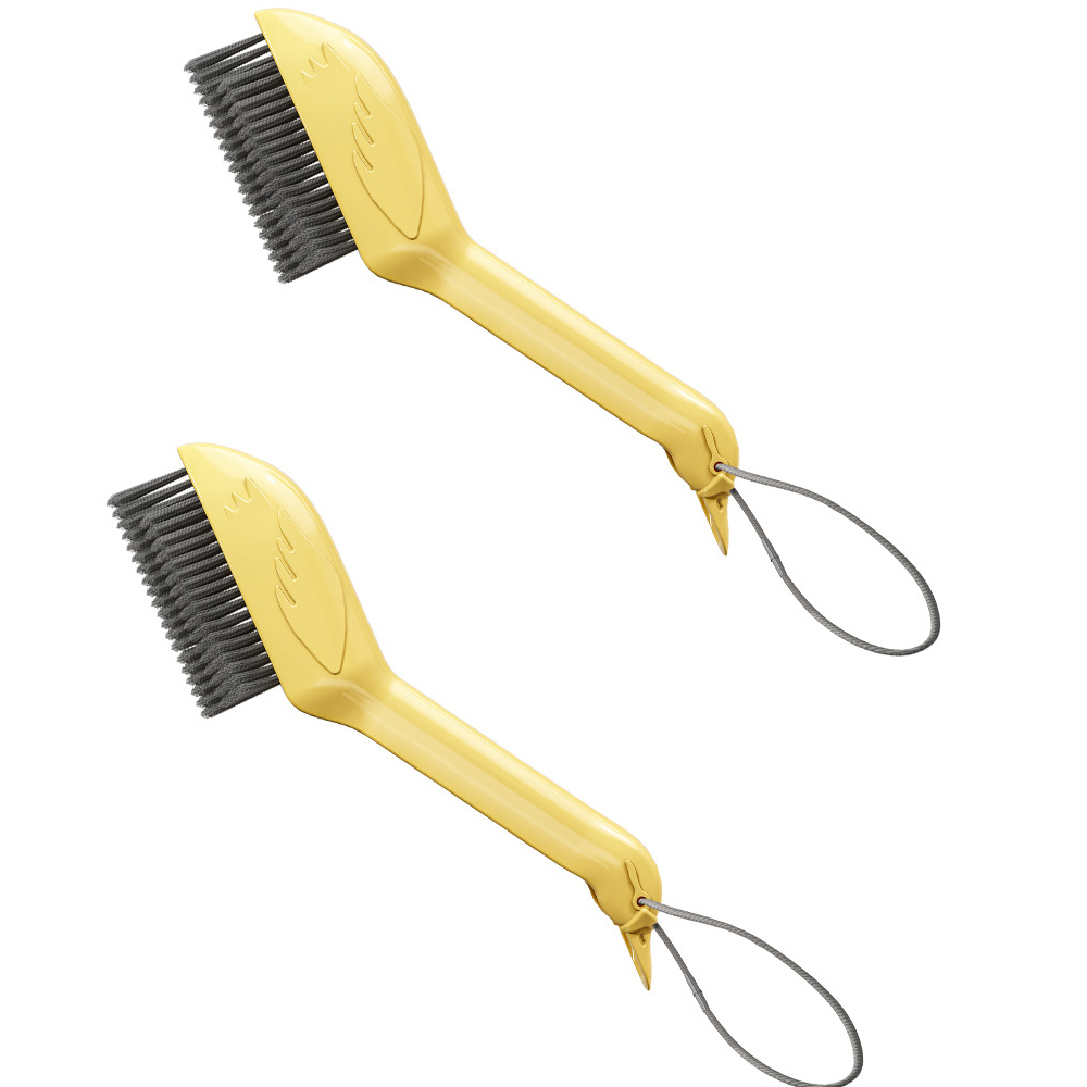 (2x Brossé De Nettoyage Multifonction - Motif Cygne Intégrée Pour Taches Tenaces - Jaune - Pour Kitchen, Salle De Bain Andcoins De Meubles