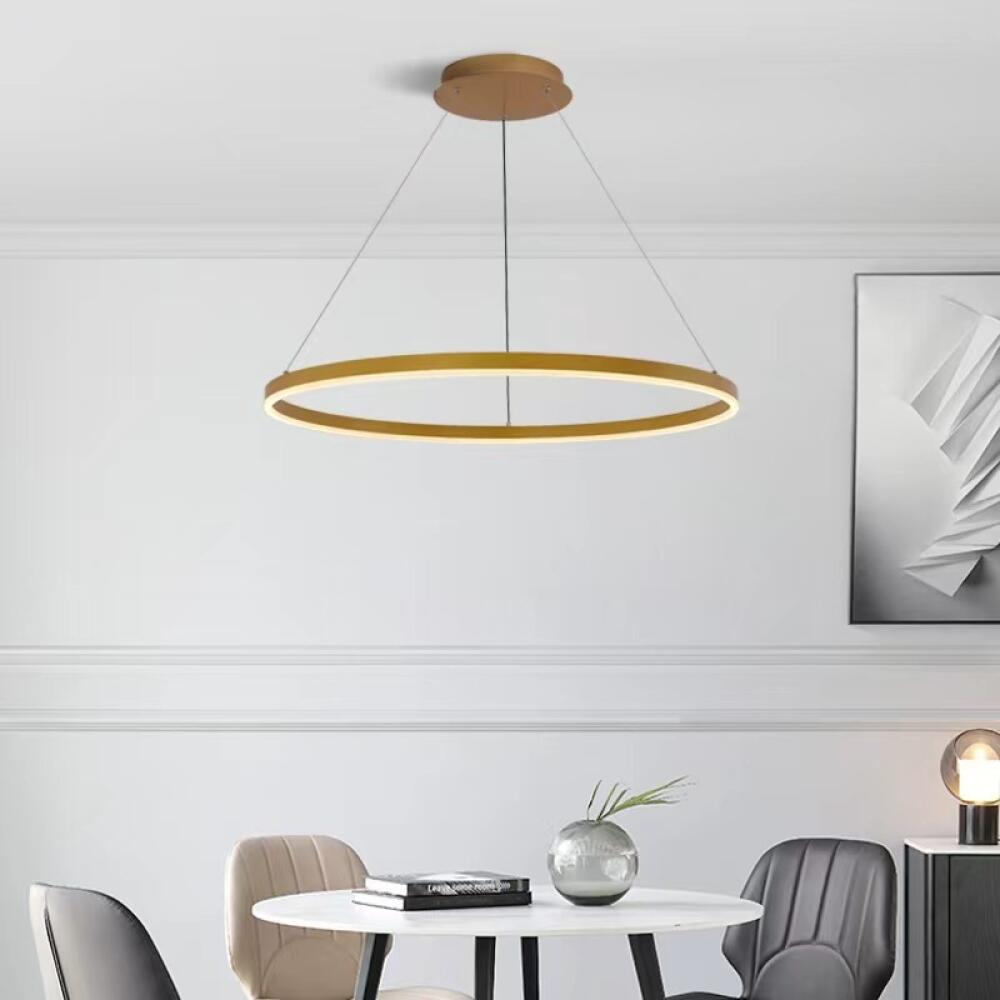 Lustre Led Moderne Diy-kerze Anneaux :60cm Éclairage Suspendu Led Métal Intensité Variable Lampe Suspendue Plafond Ronde Salon Chambre Coucher