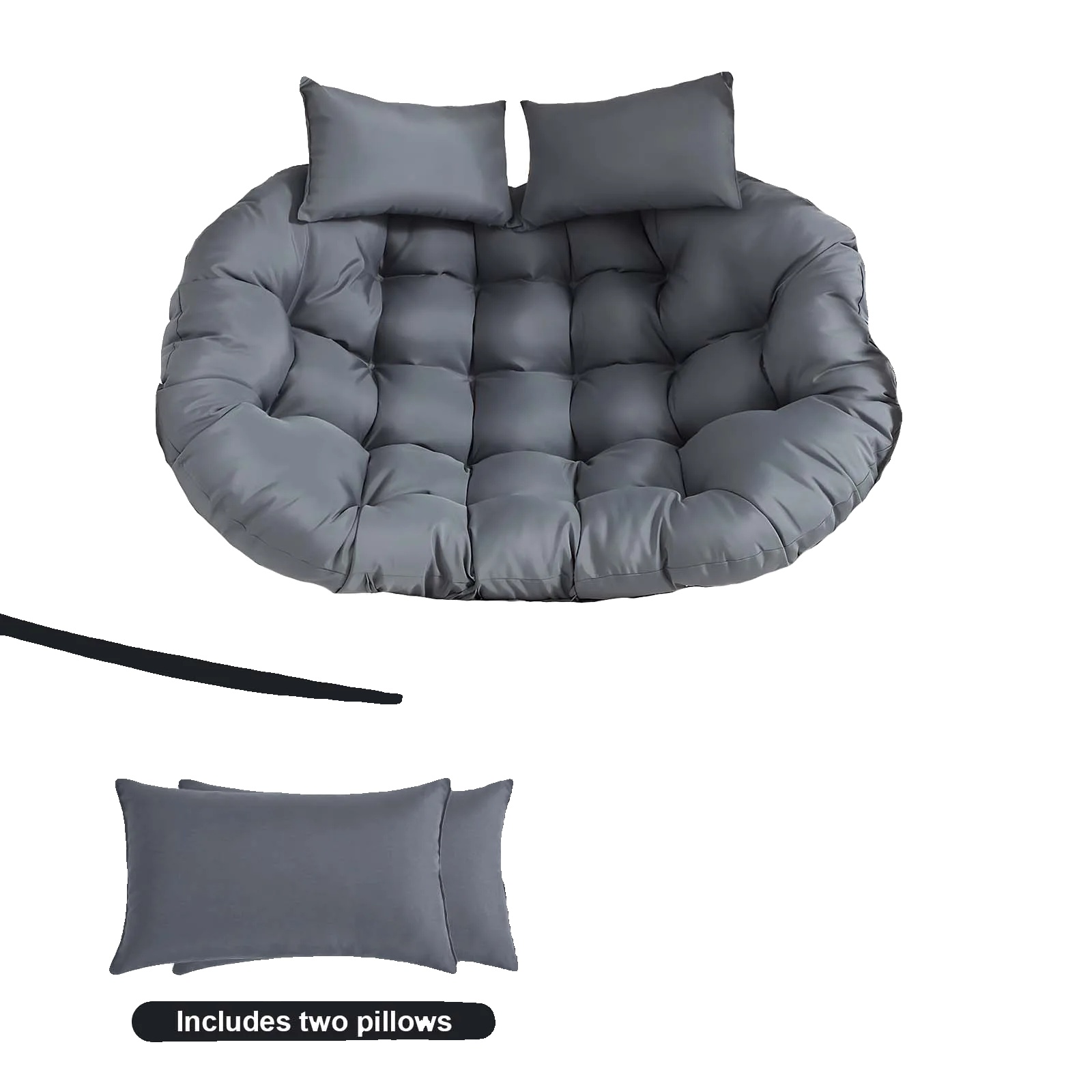 Eiförmiges Stuhlkissen, Wasserabweisendes Material, Besonders Weiches Design, Dunkelgrau