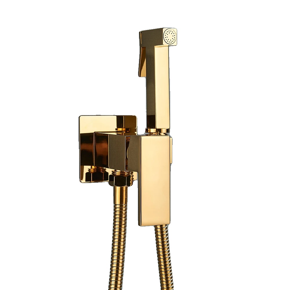 Wandmontierter Bidet-wasserhahn Für Badezimmer, Hochdruck, Gold