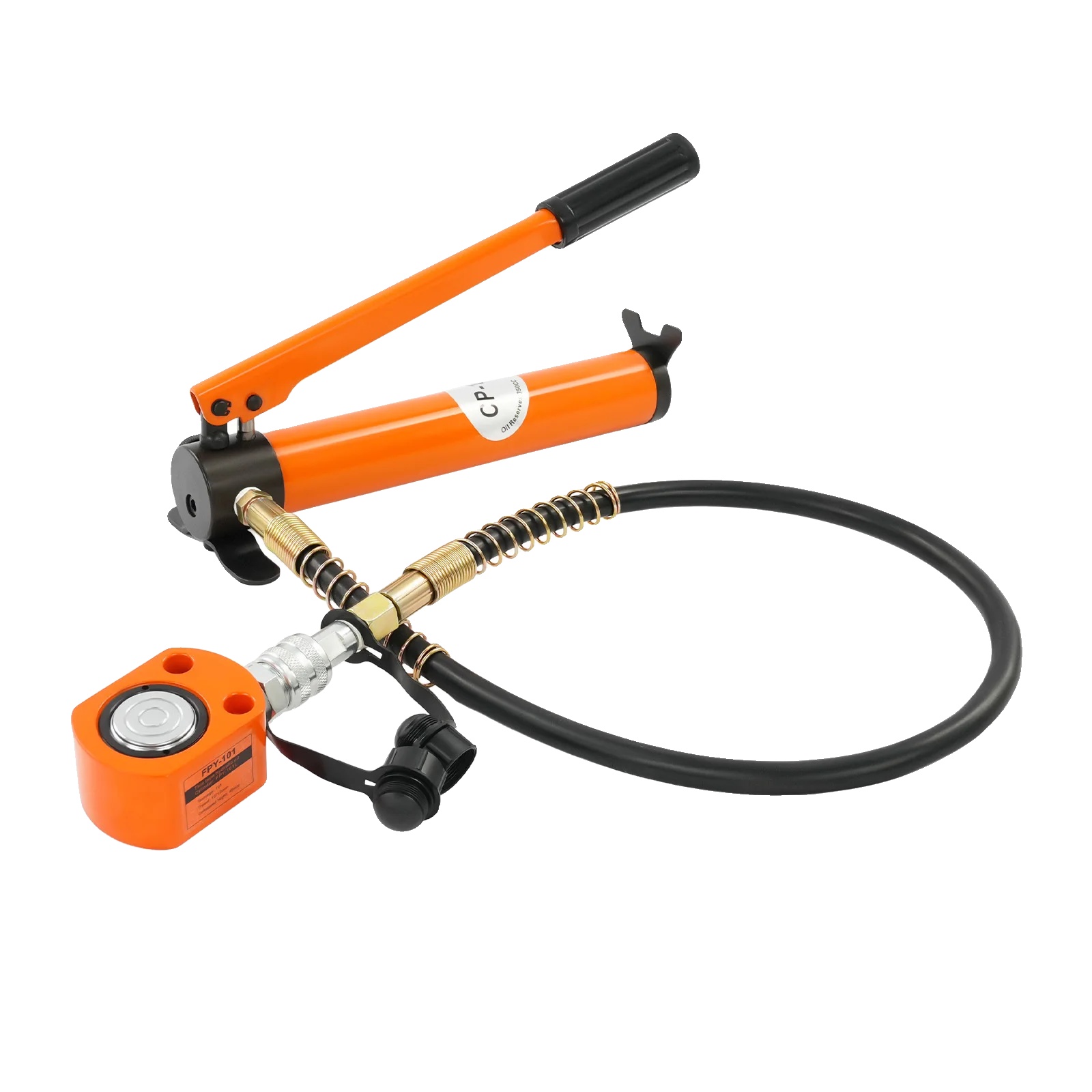 Hydraulischer Wagenheber, 10 Tonnen Tragkraft, Handpumpe, Orange