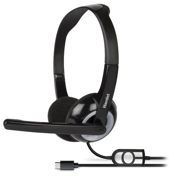 Hamlet Hheadmus-c Headset Und Helmet Headset Kabelgebundenes Headset Kopfhörer Anrufe/musik Usb Typ C Schwarz