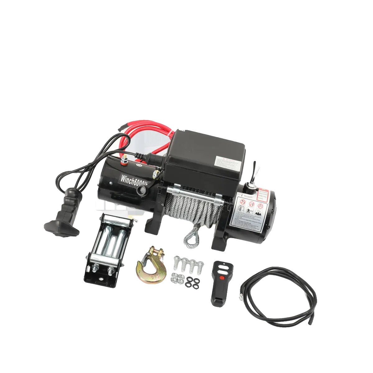 Elektrische Seilwinde, 6000 Lb Tragkraft, 1,6 Kw Motor, 3-gang-getriebe, Funkfernbedienung, Synthetikseil