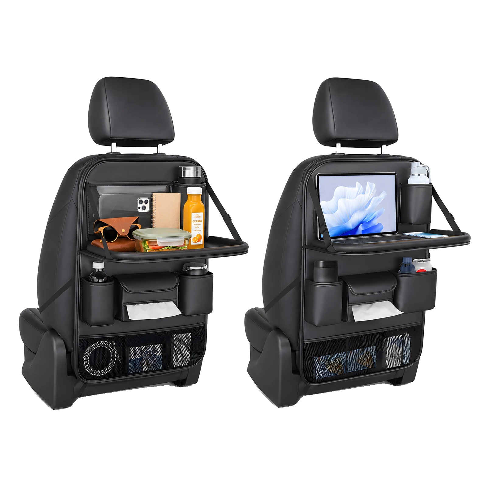 Auto-organizer, Klapptisch, Sitzschutz, Schwarz