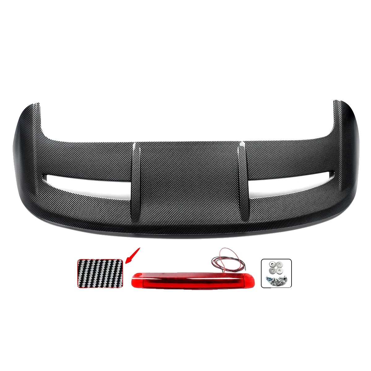Spoiler, Passend Für Ford Fiesta 2008–2019, Inklusive Bremslicht, Carbonfaser-optik