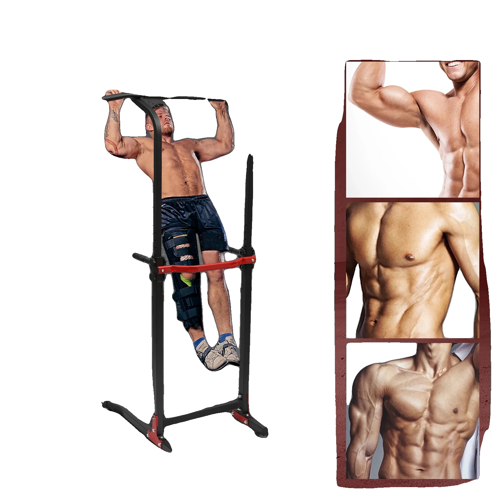 Klimmzug- Und Dip-station, Höhenverstellbar 165–210 Cm, Belastbarkeit 150 Kg, Robuste Stahlkonstruktion, Kompaktes Design, Montage Erforderlich