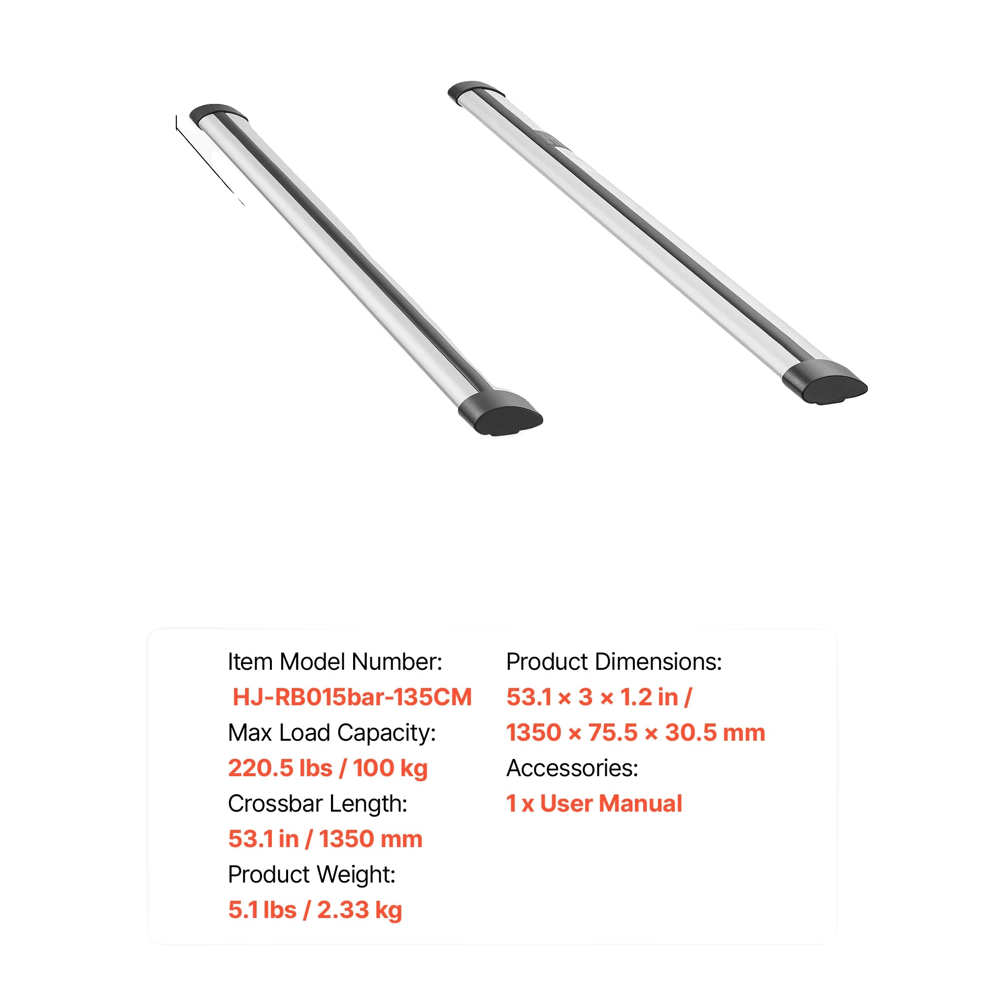 Dachträger, Tragfähigkeit 100 Kg, Konstruktion Aus Aluminiumlegierung, 135 Cm