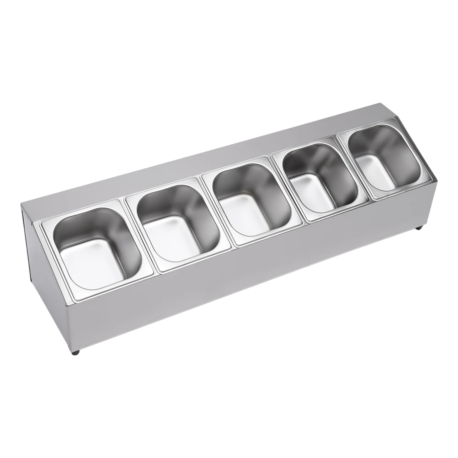 Gewürzbox, Edelstahl, 5 Vorratsbehälter, Silber